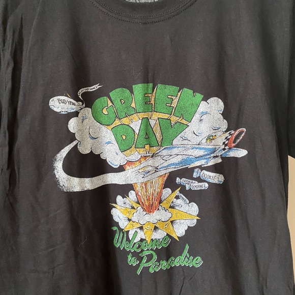 Green Day 'Welcome to Paradise' Black T-shirt Men's Medium (New) Band shirt - Picture 2 of 3